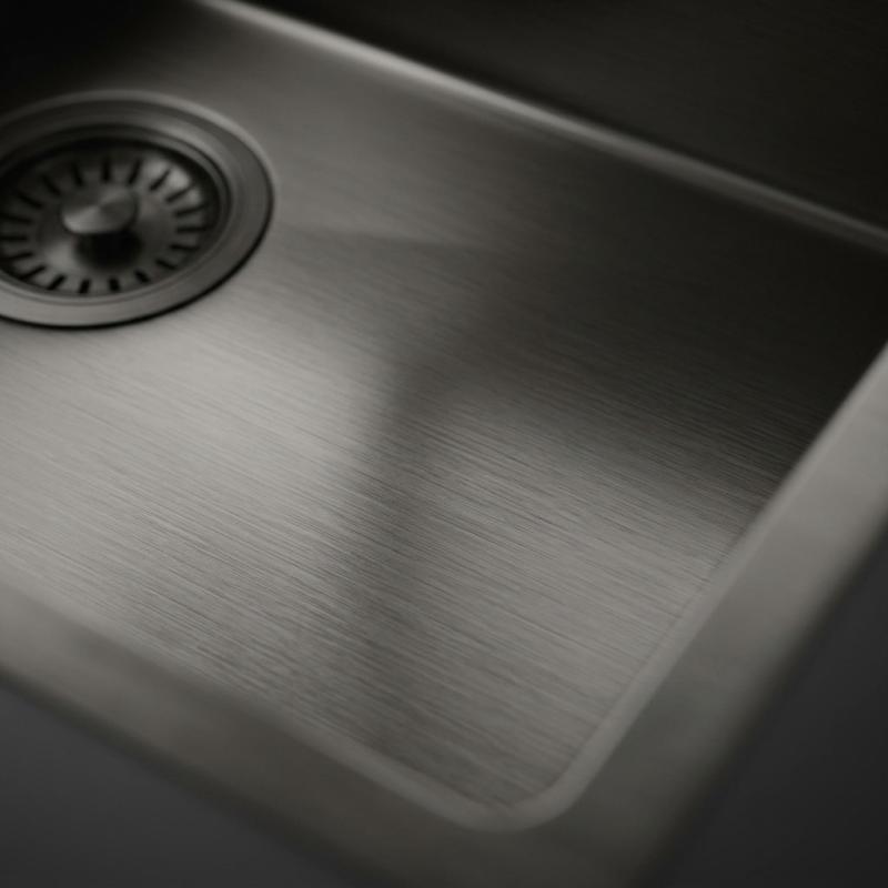 Pure.Sink Luxion Grote Gun metal spoelbak 78x50 cm Tapwing met kraangatbank PLX7850T-61